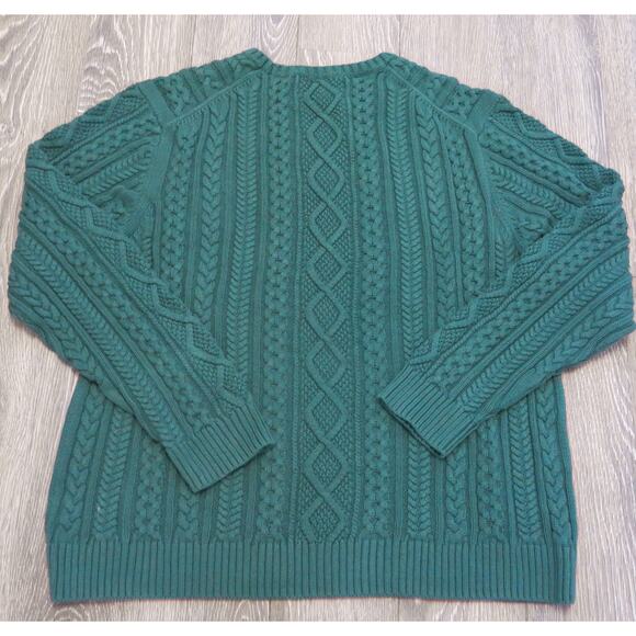 Amazon Essentials *NWT* Cable Knit Sweater Size XXL Crewneck Green Warm Classic - Picture 4 of 9